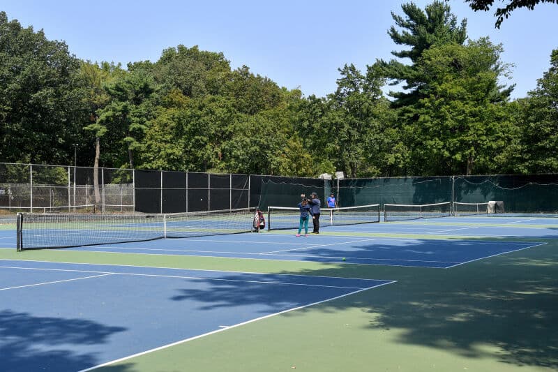 Tennis courts at Crocheron Park
