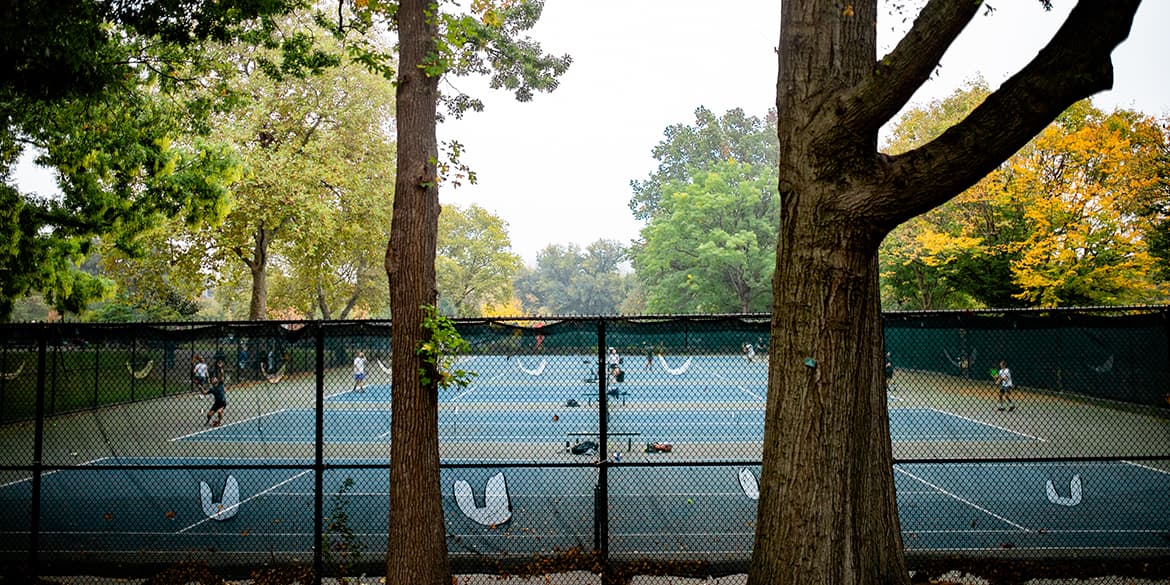 Tennis courts at Fort Greene Park