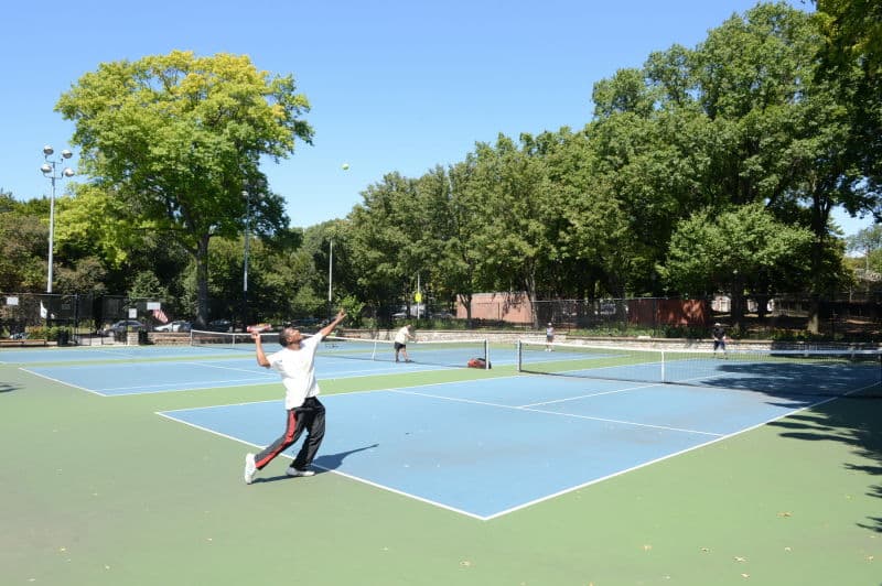 Tennis courts at Lincoln Terrace Park