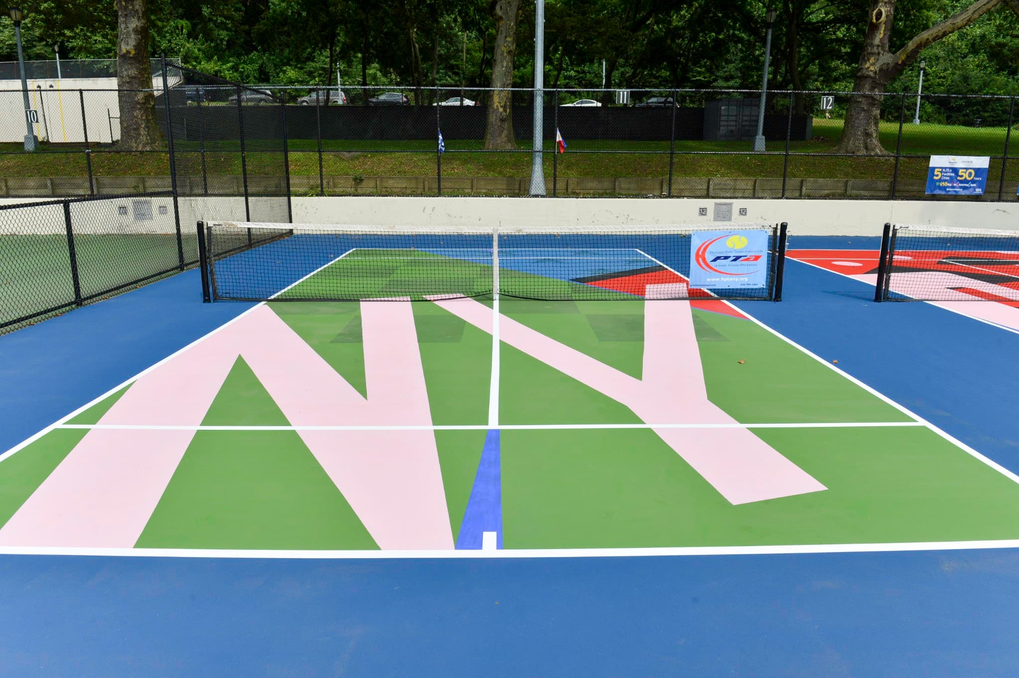 Tennis courts at Highland Park (Lower Playground)